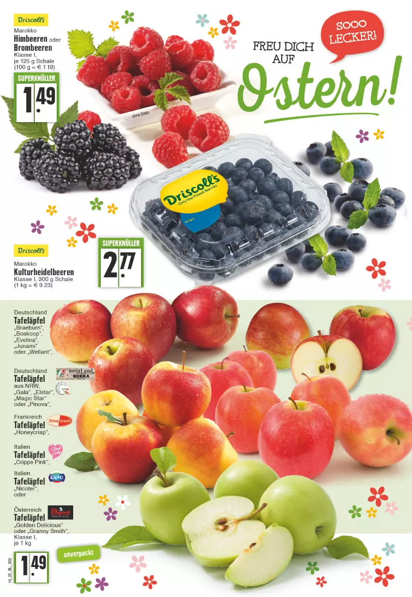 Aktueller Prospekt Edeka - Angebote der Woche - von 04.04 bis 09.04.2022 - strona 2 - produkty: beere, beeren, brombeere, brombeeren, heidelbeere, heidelbeeren, himbeer, himbeere, himbeeren, Schal, Schale, tafeläpfel, Wella