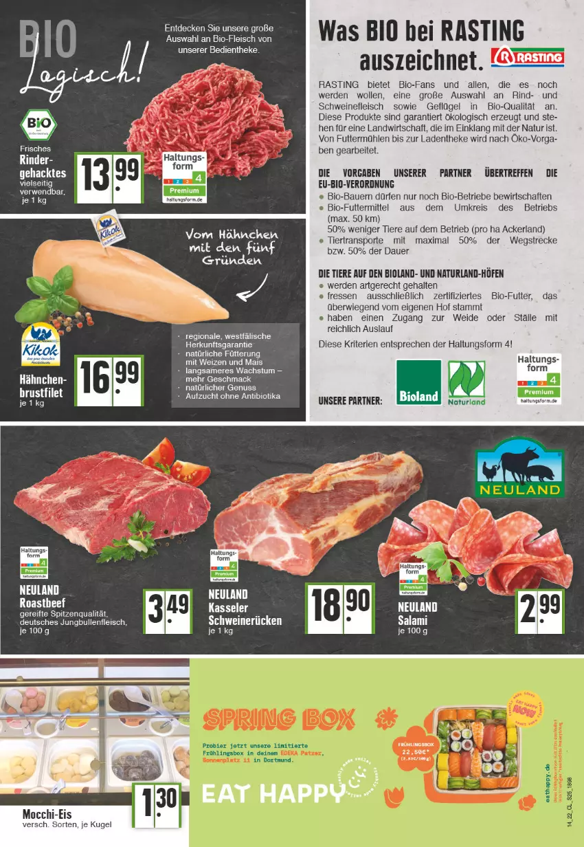 Aktueller Prospekt Edeka - Angebote der Woche - von 04.04 bis 09.04.2022 - strona 25 - produkty: asti, auer, Bau, Bauer, bio, bioland, decke, eis, elle, erde, filet, fleisch, Geflügel, jungbullen, Kugel, mac, mais, natur, naturland, Ofen, reis, rind, rwe, salami, schwein, schweine, schweinefleisch, schweinerücken, spitzenqualität, tee, Ti, Tiere, wein, weine, wolle