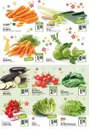 Gazetka promocyjna Edeka - Angebote der Woche - Gazetka - ważna od 09.04 do 09.04.2022 - strona 4 - produkty: aubergine, auberginen, beutel, bio, blattspinat, Bundmöhren, gin, kohlrabi, möhren, radieschen, rispentomaten, Romanasalat, salat, Schal, Schale, spinat, tomate, tomaten