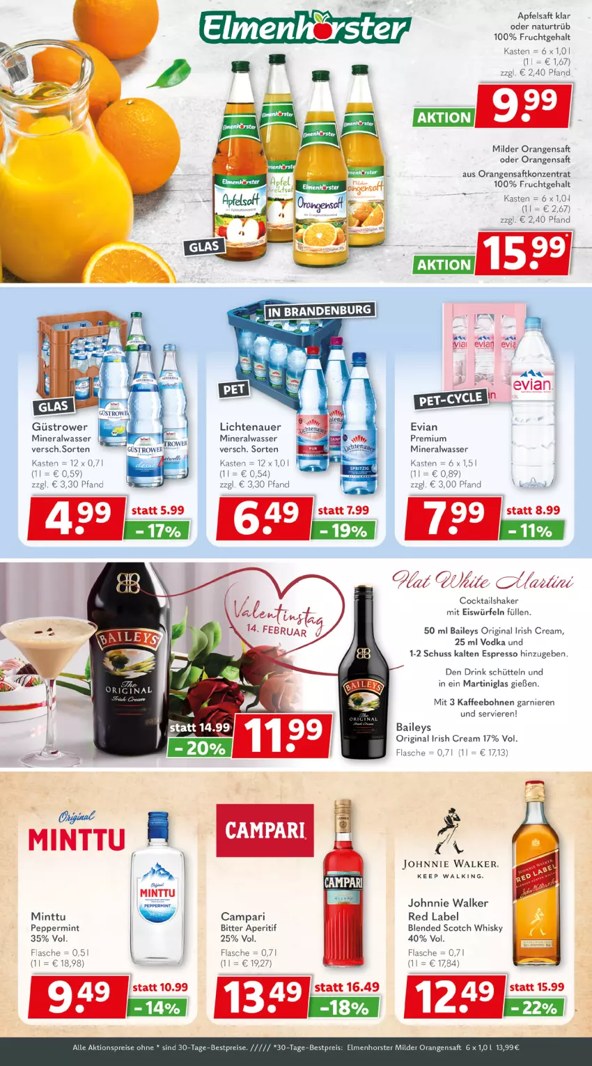 Aktueller Prospekt Getraenkeland - von 03.02 bis 15.02.2025 - strona 5 - produkty: aktionspreis, Alwa, aperitif, apfel, apfelsaft, auer, baileys, bestpreis, bestpreise, blended scotch, blended scotch whisky, bohne, bohnen, campari, cocktail, cocktails, Cocktailshaker, drink, eis, eiswürfel, espresso, flasche, frucht, garnier, gin, irish cream, johnnie walker, kaffee, kaffeebohnen, lichtenauer, martini, mineralwasser, mint, natur, orange, orangen, orangensaft, reis, saft, scotch, scotch whisky, shake, Ti, vodka, wasser, whisky, würfel