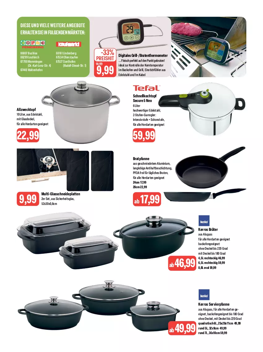 Aktueller Prospekt Feneberg - Prospekte - von 19.10 bis 21.10.2023 - strona 13 - produkty: angebot, angebote, backofen, backofen und, braten, Bratenthermometer, bratpfanne, buch, chloe, decke, Deckel, Diesel, edelstahl, eis, emmi, fleisch, Glasdeckel, grill, herdarten, Kochtopf, latte, LG, Ofen, pfanne, quad, reis, Schnellkochtopf, thermometer, Ti, tisch, topf, weck