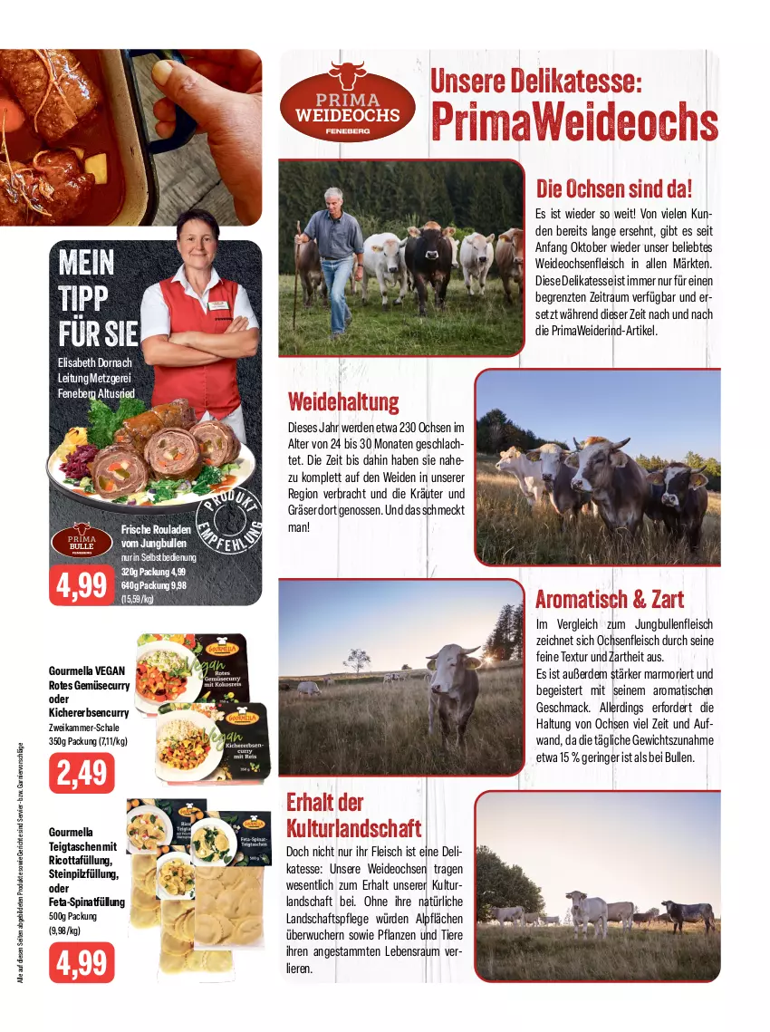 Aktueller Prospekt Feneberg - Prospekte - von 19.10 bis 21.10.2023 - strona 3 - produkty: curry, deo, eis, erbsen, erde, feta, fleisch, garnier, jungbullen, kichererbsen, kräuter, mac, pflanze, pflanzen, ricotta, rind, ring, rouladen, Schal, Schale, senf, spinat, Tasche, taschen, Ti, Tiere, tisch, ZTE