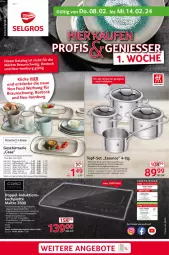 Gazetka promocyjna Selgros - Non Food - Gazetka - ważna od 14.02 do 14.02.2024 - strona 1 - produkty: Abtei, Becher, braten, Bratentopf, creme, decke, Deckel, dip, Dipschale, edelstahl, elle, geschirr, Geschirrserie, Glasdeckel, HP, kaffee, kaffeebecher, Kochtopf, latte, LG, magazin, Mode, Schal, Schale, tee, teller, tender, Ti, timer, topf, topf-set, wasser