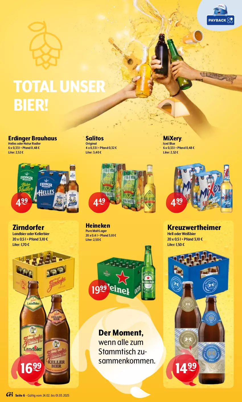 Aktueller Prospekt Getraenke Hoffmann - Prospekte - von 24.02 bis 01.03.2025 - strona 6 - produkty: bier, eimer, elle, erdinger, gin, heineken, kellerbier, Mixer, mixery, natur, natur radler, radler, Ti, tisch