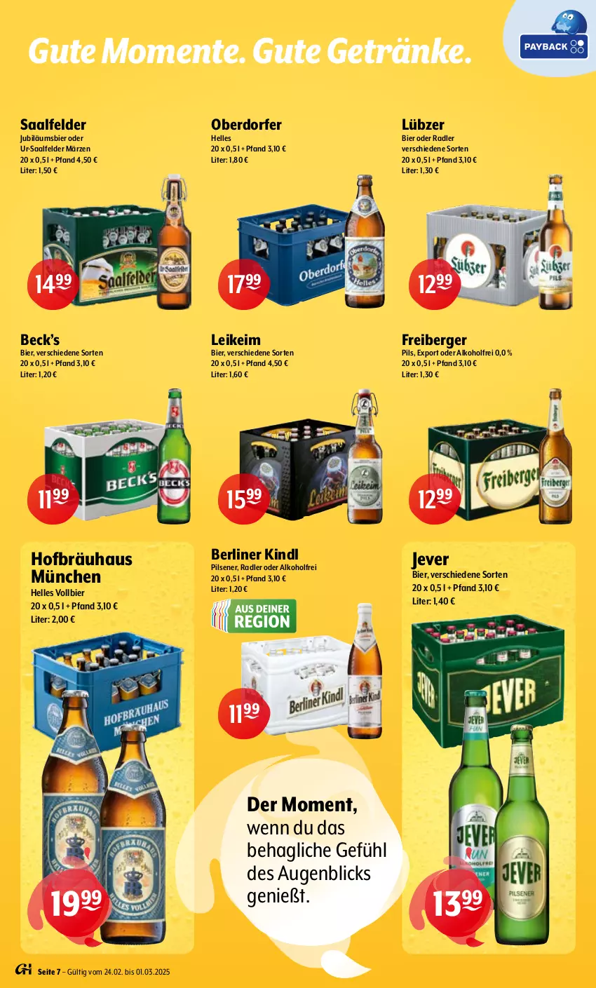 Aktueller Prospekt Getraenke Hoffmann - Prospekte - von 24.02 bis 01.03.2025 - strona 7 - produkty: alkohol, Berger, berliner, berliner kindl, bier, elle, ente, Freiberger, getränk, getränke, jever, Jubiläums, Lübzer, oder radler, pils, pilsener, radler, Saalfelder, Ti