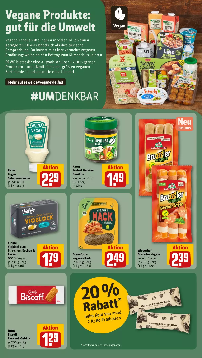 Aktueller Prospekt Rewe - Prospekte - von 22.04 bis 27.04.2024 - strona 17 - produkty: biscoff, bruzzzler, eis, ente, gsw, heinz, karamell, knorr, lebensmittel, mayonnaise, ring, salat, Ti, veggie, wiesenhof, Yo