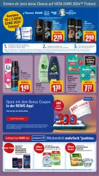 Gazetka promocyjna Rewe - Prospekte - Gazetka - ważna od 27.04 do 27.04.2024 - strona 18 - produkty: angebot, angebote, aufstrich, axe, axe duschgel, body, bodyspray, brot, brotaufstrich, brotaufstriche, coupon, coupons, deo, deospray, dove, duschdas, duschgel, eis, elle, ente, erde, gewinnspiel, hochland, kaffee, Käse, mac, mövenpick, pampers, pampers baby dry, Pants, payback, reis, rexona, Schal, schauma, schauma shampoo, shampoo, Signal, Ti, wc ente, weck, windeln, ZTE