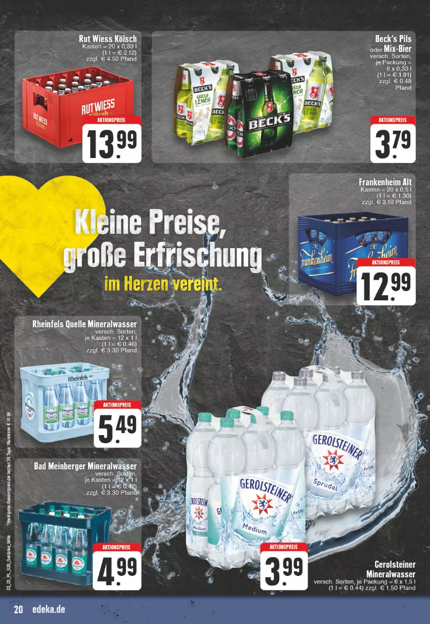 Aktueller Prospekt E Center - Angebote der Woche - von 29.05 bis 03.06.2023 - strona 20 - produkty: aktionspreis, Alwa, eis, elle, mineralwasser, reis, steiner, Ti, warsteiner, wasser