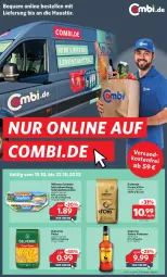 Gazetka promocyjna Combi - Prospekte - Gazetka - ważna od 22.10 do 22.10.2023 - strona 1 - produkty: aust, beutel, dallmayr, elle, erde, flasche, Käse, milka, milkana, ndk, osborne, pasta, Schal, Schale, Schmelzkäse, schmelzkäsezubereitung, Ti, veterano