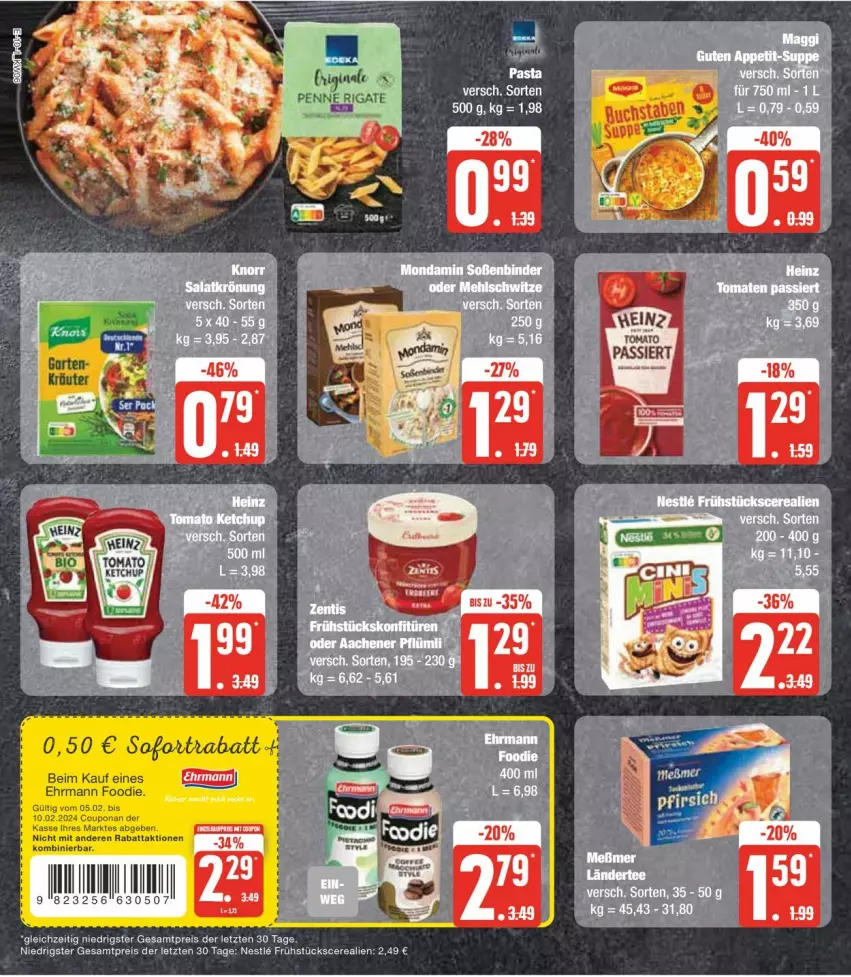 Aktueller Prospekt Edeka - Prospekte - von 05.02 bis 10.02.2024 - strona 14 - produkty: cerealien, ehrmann, eier, eis, reis, Ti, ZTE