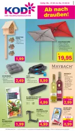 Gazetka promocyjna Kodi - Prospekte - Gazetka - ważna od 02.06 do 02.06.2024 - strona 1 - produkty: Bau, baumwolle, bio, blume, blumen, blumenerde, burgunder, chardonnay, eis, elle, erde, Holz, kissen, maybach, reis, riesling, schlauch, sekt, sitzkissen, sonnenschirm, spätburgunder, teller, Ti, wasser, wein, wolle