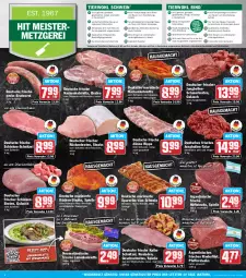 Gazetka promocyjna Hit - Wochenprospekt - Gazetka - ważna od 03.05 do 03.05.2025 - strona 4 - produkty: auer, Bau, Bauer, bio, braten, bratwurst, eis, ente, erbsen, filet, fleisch, Geflügel, geschnetzeltes, gewürz, grobe bratwurst, gulasch, hüftsteak, hüftsteaks, jungbullen, kalbsschnitzel, kotelett, lamm, lammkotelett, Meister, milch, monitor, nackenkoteletts, natur, orange, pfeffer, püree, pute, reis, Ria, rind, rinder, rinderfilet, ring, rouladen, Rückenbraten, Schal, Schale, schinken, schinkenbraten, schmorbraten, schnitzel, schwein, schweine, spareribs, Spezi, Sport, steak, steaks, Ti, Tiere, tisch, wein, weine, Weste, wurst, Zelt, ZTE
