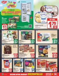 Gazetka promocyjna Edeka - Angebote der Woche - Gazetka - ważna od 02.07 do 02.07.2022 - strona 10 - produkty: Becher, beutel, bio, burger, cevapcici, coppenrath, cornetto, creme, deka, dip, discount, eis, eiscreme, elle, elsässer art, emmentaler, filet, filets, fleisch, Fleischbällchen, forelle, frucht, gin, hamburger, iglo, Käse, Köttbullar, kuchen, landliebe, landliebe eiscreme, langnese, LG, magnum, Magnum Mini, milch, mit frucht, nuggets, Ofen, original wagner, pizza, rel, rind, rinder, rustipani, sahne, salami, Schal, Schale, Schere, schnitten, schnitzel, siemens, snack, snacks, Spezi, spinat, steak, steinofen, Ti, tisch, wagner, Yo