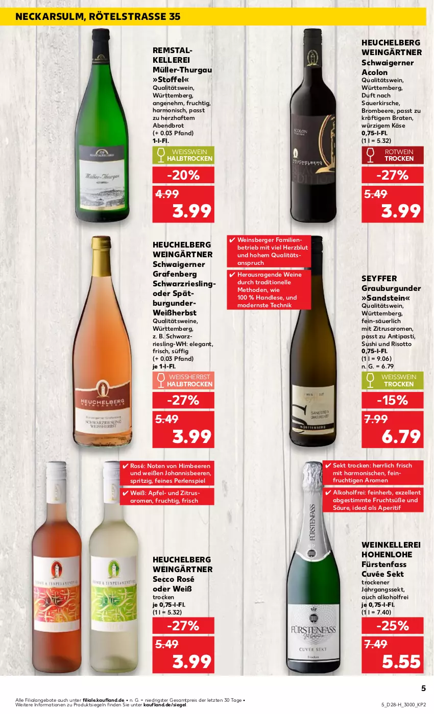 Aktueller Prospekt Kaufland - Extra-Angebote - von 11.07 bis 17.07.2024 - strona 5 - produkty: alkohol, angebot, angebote, antipasti, aperitif, apfel, asti, auer, beere, beeren, Berger, braten, brombeere, brot, burgunder, cuvée, ecco, eis, elle, frucht, grauburgunder, Heu, himbeer, himbeere, himbeeren, jahrgangssekt, johannisbeere, Johannisbeeren, Käse, kirsch, kirsche, Mode, Müller, Müller-Thurgau, perlen, qualitätswein, qualitätsweine, reis, riesling, risotto, rotwein, rwe, saro, schwarzriesling, sekt, spätburgunder, Sushi, Ti, wein, weine, ZTE