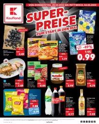 Gazetka promocyjna Kaufland - Gazetka - ważna od 04.05 do 04.05.2022 - strona 1 - produkty: angebot, angebote, beere, beeren, beutel, bohne, bohnen, bohnenkaffee, chips, coca-cola, cola, creme, die ofenfrische, Dr. Oetker, eis, fanta, filet, gin, Havana Club, heidelbeere, heidelbeeren, jacobs, Jacobs Gold, kaffee, kartoffel, kartoffelchips, knorr, knorr fix, kraft, lay's, löslicher bohnenkaffee, Mezzo Mix, nuss, nutella, Ofen, pizza, pizza tradizionale, purland, rum, schwein, schweine, schweinefilet, spargel, sprite, Ti, tradizionale, wein, weine, ZTE