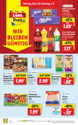 Gazetka promocyjna Lidl - Aktionsprospekt - Gazetka - ważna od 02.04 do 02.04.2022 - strona 14 - produkty: auer, baguette, baguettes, coca-cola, cola, curry, dip, dulano, eis, elle, fanta, ferdi fuchs, grafschafter, lyoner, Mezzo Mix, milka, milka schokolade, ndk, nuggets, pizza, preisvorteil, reis, Schal, Schale, schoko, schokolade, sprite, teller, Ti, wagner, würstchen, Yo