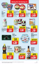 Gazetka promocyjna Lidl - Aktionsprospekt - Gazetka - ważna od 02.04 do 02.04.2022 - strona 15 - produkty: after eight, alkohol, angebot, bourbon, bourbon whiskey, brot, eis, frucht, fruchtsaft, getränk, getränke, grütze, jim beam, Käse, Kinder, monte, nestlé, pfanne, Pfanner, pils, pilsener, reis, rel, rotkäppchen, saft, sauce, snack, Spezi, steiner, Ti, vanille, Vanillesauce, warsteiner, whiskey, zott, Zott Monte, zottarella, zottarella minis, ZTE, Zum Dorfkrug