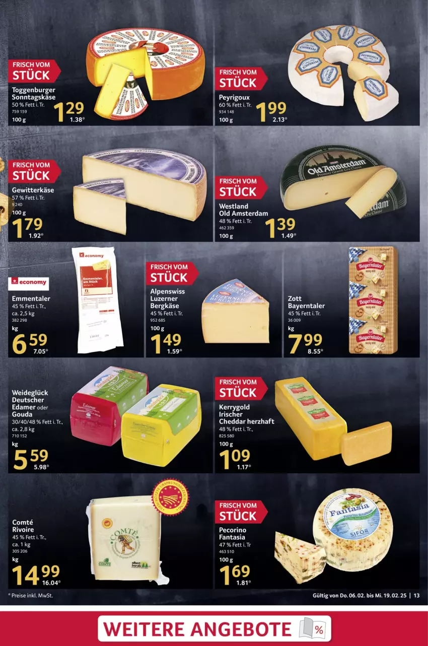 Aktueller Prospekt Selgros - Gastronomie - von 06.02 bis 19.02.2025 - strona 13 - produkty: angebot, angebote, cheddar, edamer, eis, fanta, gouda, Käse, Old Amsterdam, Pecorino, reis, tee, Ti, tuc, Yo, zott