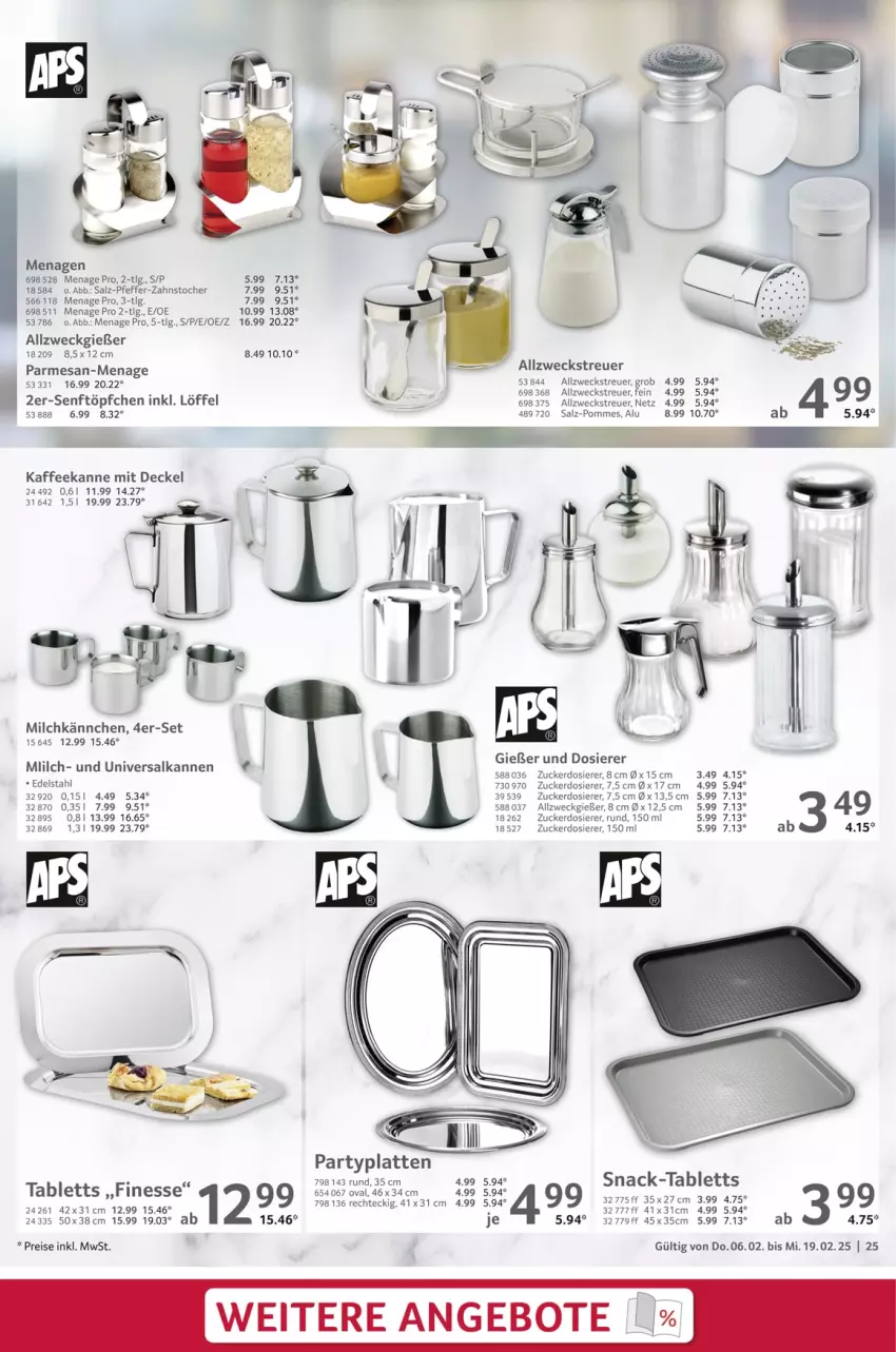 Aktueller Prospekt Selgros - Gastronomie - von 06.02 bis 19.02.2025 - strona 25 - produkty: angebot, angebote, decke, Deckel, edelstahl, eis, finesse, kaffee, latte, LG, Löffel, milch, pfeffer, pommes, reis, salz, senf, snack, tablet, tablett, Ti, Töpfchen, weck, zucker