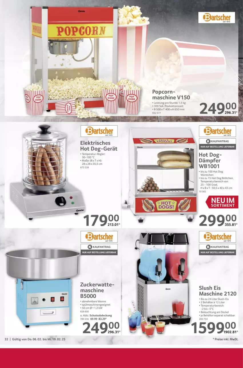 Aktueller Prospekt Selgros - Gastronomie - von 06.02 bis 19.02.2025 - strona 32 - produkty: Behälter, beleuchtung, brötchen, decke, Deckel, eis, hot dog, popcorn, reis, Schal, spülmaschinen, Ti, Wanne, würstchen, zucker