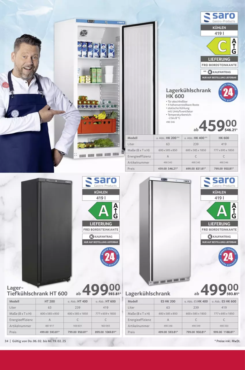 Aktueller Prospekt Selgros - Gastronomie - von 06.02 bis 19.02.2025 - strona 34 - produkty: dell, eis, kühlschrank, Mode, reis, saro, Schrank, Ti, tisch, ventilator