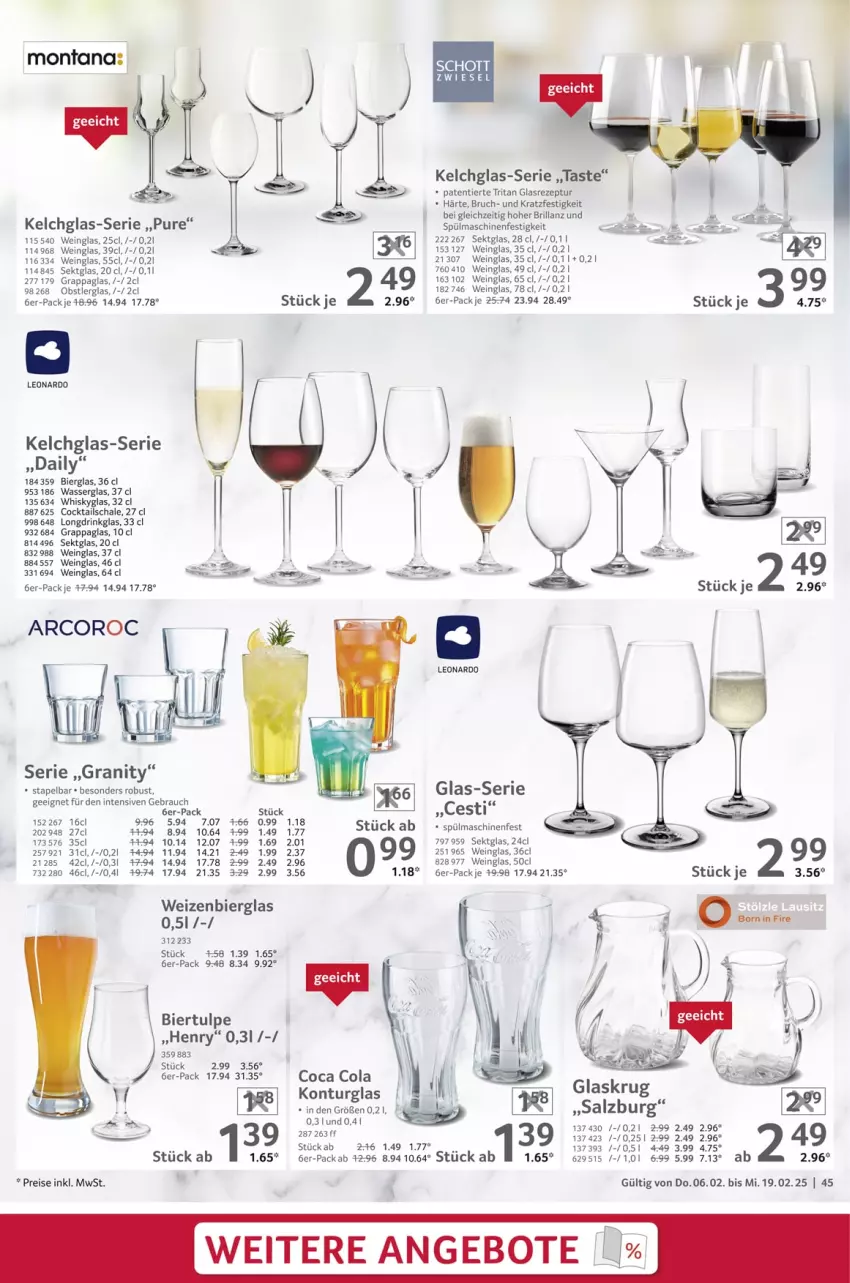 Aktueller Prospekt Selgros - Gastronomie - von 06.02 bis 19.02.2025 - strona 45 - produkty: angebot, angebote, bier, cocktail, cocktails, cola, drink, eis, grappa, leonardo, montana, obst, Rauch, reis, rezept, salz, Schal, Schale, sekt, spülmaschinen, Ti, wasser, wein, whisky, Whiskyglas