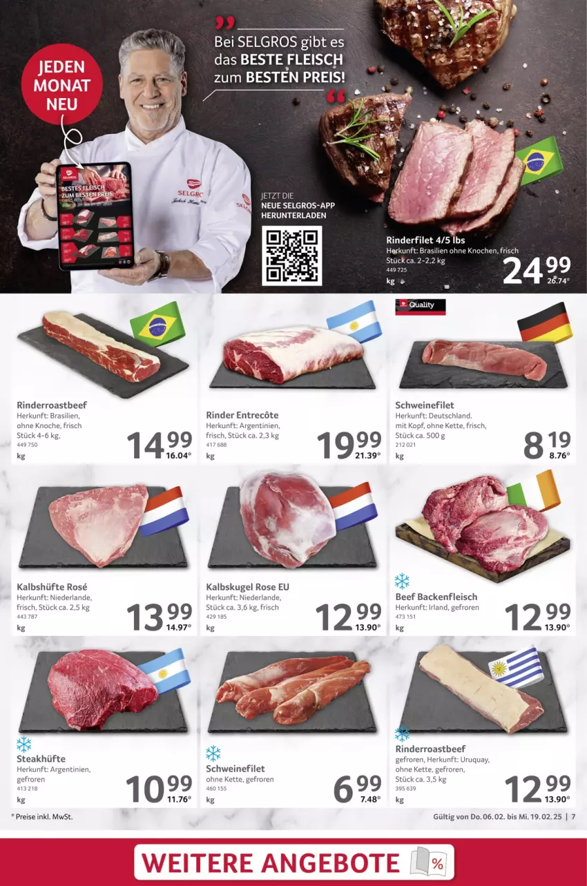 Aktueller Prospekt Selgros - Gastronomie - von 06.02 bis 19.02.2025 - strona 7 - produkty: beef, eis, filet, fleisch, Kette, Kugel, LG, reis, rind, rinder, rinderfilet, roastbeef, schwein, schweine, schweinefilet, steak, steakhüfte, Ti, wein, weine