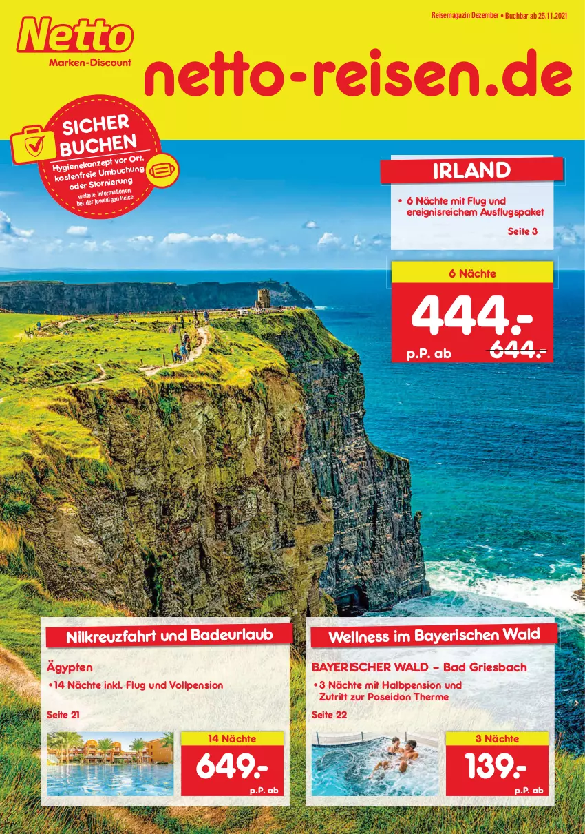 Aktueller Prospekt Netto Marken-Discount - Reisemagazin Dezember - von 25.11 bis 31.12.2021 - strona 1