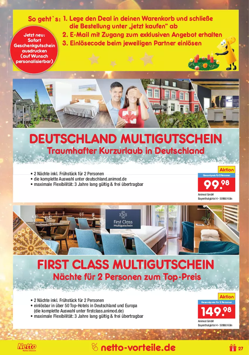 Aktueller Prospekt Netto Marken-Discount - Reisemagazin Dezember - von 25.11 bis 31.12.2021 - strona 27