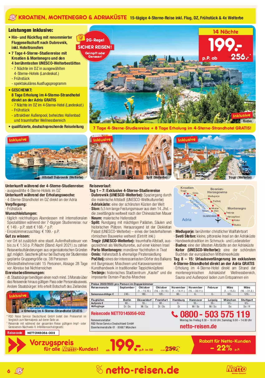 Aktueller Prospekt Netto Marken-Discount - Reisemagazin Dezember - von 25.11 bis 31.12.2021 - strona 6