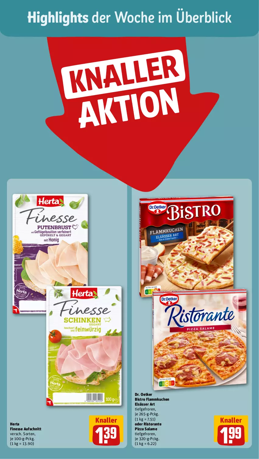 Aktueller Prospekt Rewe - Prospekte - von 21.05 bis 25.05.2024 - strona 2 - produkty: aufschnitt, Dr. Oetker, elsässer art, finesse, flammkuchen, herta, herta finesse, kuchen, lamm, pizza, pizza salame, ristorante, ristorante pizza, Ti