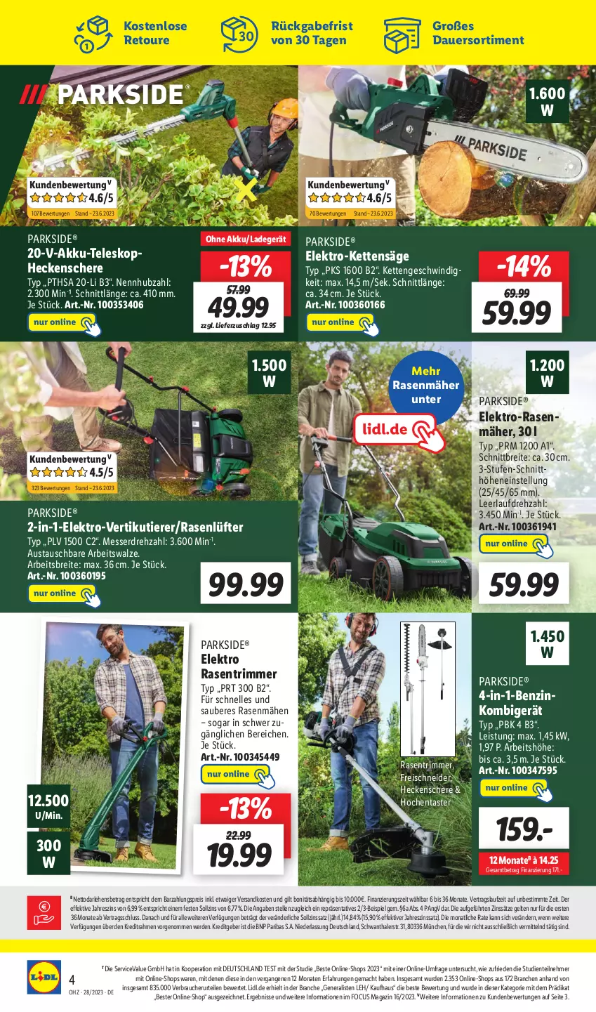 Aktueller Prospekt Lidl - Wochen-Highlights im Onlineshop - von 10.07 bis 16.07.2023 - strona 8 - produkty: akku, auer, aust, axe, Bad, bio, Brei, buch, dusche, eis, Elektro, elektro-rasenmäher, elle, ente, erde, Garten, gutschein, heckenschere, inklusivleistungen, kaffee, Kette, kurtaxe, labranda, ladegerät, LG, mac, magazin, messer, natur, natura, ndk, Nordsee, olive, oliven, Parkside, pool, rasen, rasenmäher, rasentrimmer, Rauch, reis, reiseveranstalter, rezept, rum, säge, Schere, Stier, telefon, Teleskop, Ti, Tiere, wasser, Wella, Whirlpool