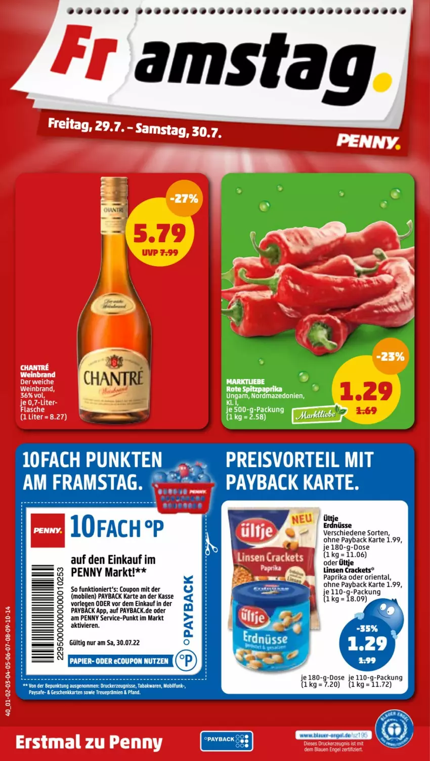 Aktueller Prospekt Penny - Prospekte - von 25.07 bis 30.07.2022 - strona 40 - produkty: coupon, drucker, eis, kerze, linsen, paprika, payback, preisvorteil, reis, Ti, ültje, Yo