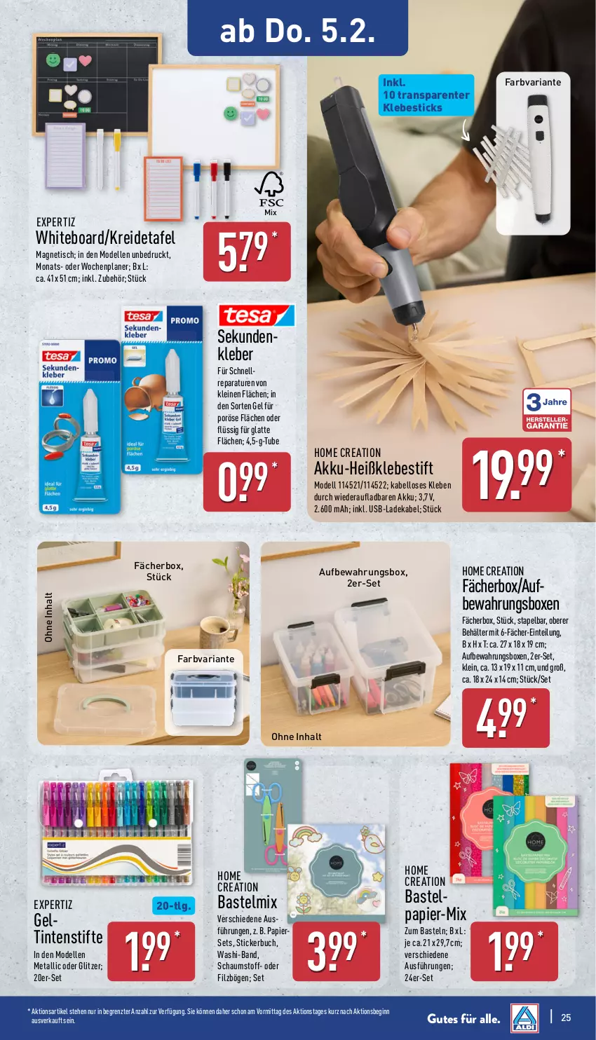 Aktueller Prospekt Aldi Nord - Von Montag - von 02.02 bis 07.02.2026 - strona 27 - produkty: akku, aufbewahrungsbox, Behälter, buch, deka, dell, elle, ente, expertiz, gin, kleber, Kreide, ladekabel, latte, leine, LG, Mode, papier, Ria, Stickerbuch, stifte, Ti, tisch, usb, ZTE