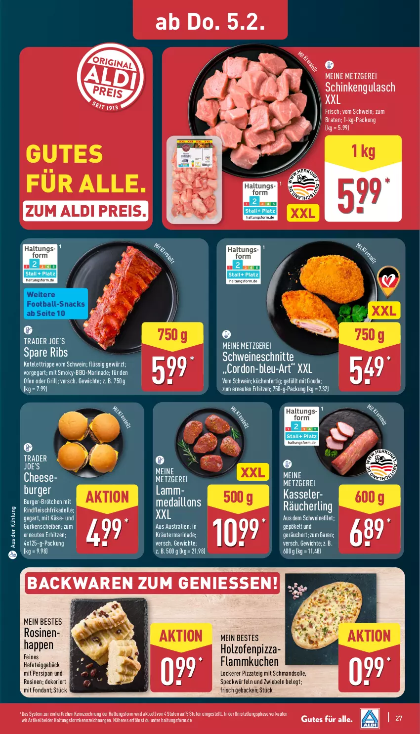 Aktueller Prospekt Aldi Nord - Von Montag - von 02.02 bis 07.02.2026 - strona 29 - produkty: aldi, aust, backwaren, ball, braten, brötchen, burger, dell, eis, elle, filet, flammkuchen, fleisch, geback, gewürz, gouda, grill, gulasch, gurke, gurken, Hefe, Holz, Käse, kasseler, kotelett, kräuter, küche, kuchen, Küchen, lamm, marinade, medaillons, mit gouda, Ofen, pizza, Pizzateig, Räucherling, reis, rind, rindfleisch, schinken, schmand, schwein, schweine, schweinefilet, snack, snacks, Soße, spare ribs, Speck, Ti, wein, weine, würfel, zwiebel, zwiebeln