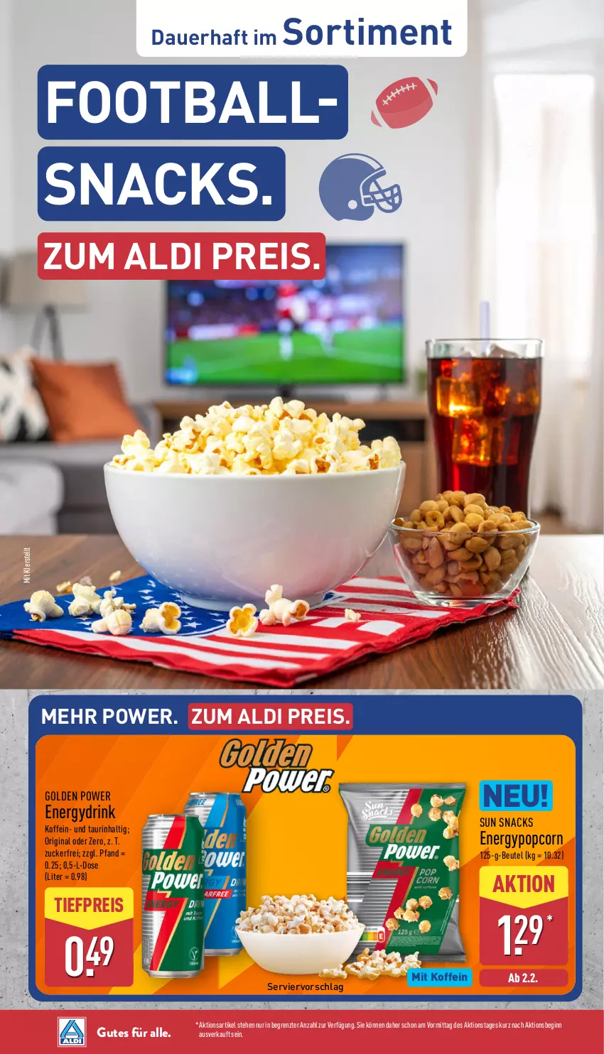 Aktueller Prospekt Aldi Nord - Von Montag - von 02.02 bis 07.02.2026 - strona 35 - produkty: aldi, auer, ball, beutel, drink, eis, gin, popcorn, reis, snack, snacks, Sun Snacks, Ti, tiefpreis, ZTE, zucker