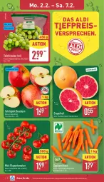 Gazetka promocyjna Aldi Nord - Von Montag - Gazetka - ważna od 07.02 do 07.02.2026 - strona 2 - produkty: aldi, beutel, eis, grapefruit, mini-rispentomaten, möhren, reis, rispentomaten, Schal, Schale, speisemöhren, tafeläpfel, tafeltrauben, Ti, tomate, tomaten, trauben, ZTE