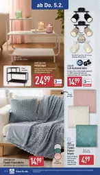 Gazetka promocyjna Aldi Nord - Von Montag - Gazetka - ważna od 07.02 do 07.02.2026 - strona 22 - produkty: decke, fleecedecke, gin, kissen, leuchtmittel, regal, Ria, schirme, Ti, ZTE