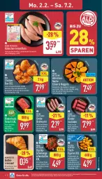 Gazetka promocyjna Aldi Nord - Von Montag - Gazetka - ważna od 07.02 do 07.02.2026 - strona 4 - produkty: Alaska-Seelachs, auer, bio, braten, bratwurst, brustfilet, butter, chili, Croissant, curry, dip, eis, filet, filets, fisch, fleisch, geback, geschnetzeltes, gewürz, grill, grobe bratwurst, hackfleisch, Hähnchen-Innenfilets, Käse, küche, Küchen, lachs, leine, marinade, nacho, nuggets, Ofen, paprika, rind, rinder, rinderhackfleisch, Rinderroulade, rinderrouladen, rouladen, rwe, schinken, schwein, Ti, wein, wurst, Zelt