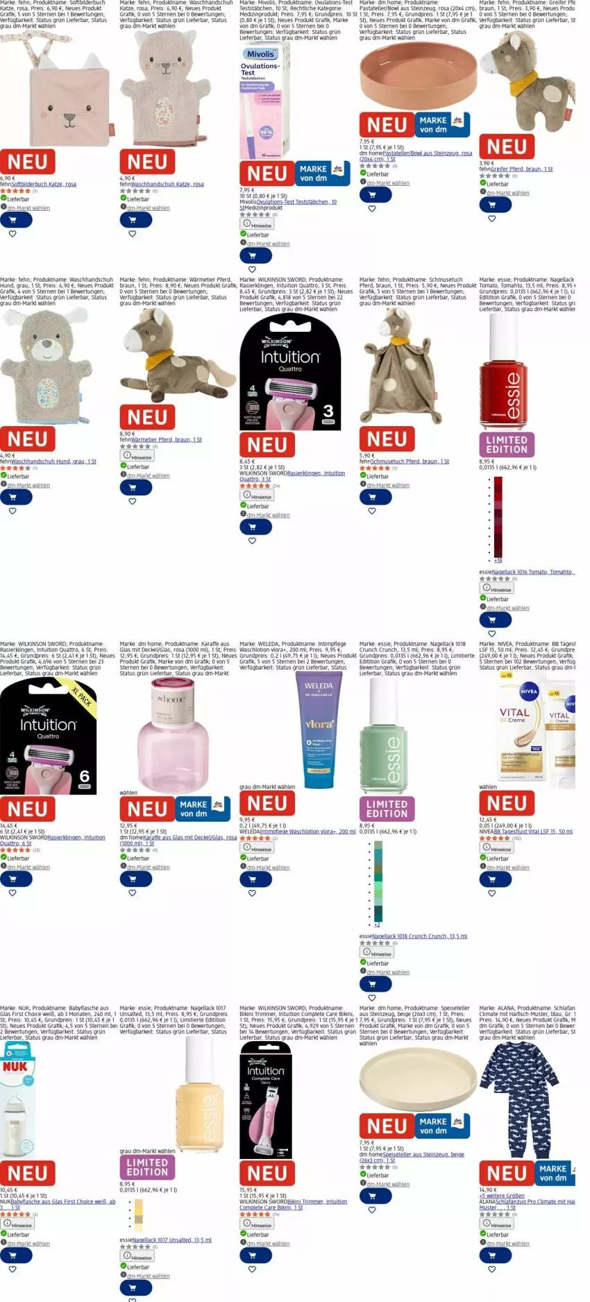 Aktueller Prospekt Dm Drogerie - Prospekte - von 09.03 bis 18.03.2026 - strona 30 - produkty: Anzug, bikini, braun, buch, decke, Deckel, eis, elle, fisch, flasche, Intimpflege Waschlotion, Karaffe, lack, Lotion, mac, medizinprodukt, Nagellack, nivea, nuk, pasta, Rasierklinge, rasierklingen, reis, Schlafanzug, siena, Speiseteller, teller, Ti, tuc, uhu, vita, waschhandschuh, Waschlotion, weleda, wilkinson