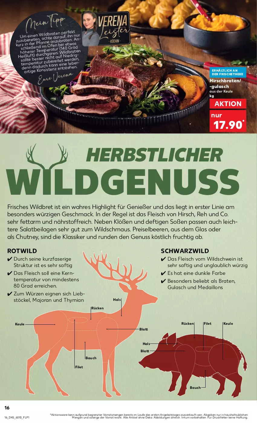 Aktueller Prospekt Kaufland - Prospekt - von 09.11 bis 15.11.2023 - strona 16 - produkty: angebot, Bau, beere, beeren, braten, eis, erde, filet, fleisch, frucht, gulasch, ilag, mac, Maus, medaillons, nuss, Ofen, pfanne, reis, saft, salat, schwein, Soße, Ti, wein, Wild, Wildschwein, ZTE