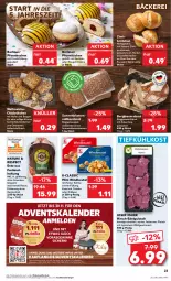 Gazetka promocyjna Kaufland - Prospekt - Gazetka - ważna od 15.11 do 15.11.2023 - strona 23 - produkty: Adventskalender, angebot, angebote, auer, Backzubehör, ball, Bau, Bauer, berliner, beutel, blume, blumen, brot, brötchen, chia, creme, eier, eierlikör, eis, ente, fleisch, frucht, geback, grill, gulasch, hafer, Hefe, korn, Kornbrot, kuchen, latte, LG, likör, mac, Meister, mit frucht, natur, Pfannkuchen, rum, saft, sahne, schnitten, schoko, socken, sonnenblume, sonnenblumen, Sonnenblumenkerne, sonnenblumenkernen, tee, Ti, tiefkühlkost, vollkornbrot, Wild, Windbeutel