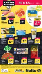 Gazetka promocyjna Netto - Woche 47 - Gazetka - ważna od 25.11 do 25.11.2023 - strona 28 - produkty: alle artikel ohne dekoration, angebot, black week, brot, dekoration, eis, elle, ente, Entenbrust, Entenschenkel, fisch, getränk, gouda, grapefruit, henkel, jacobs, Jacobs Meisterröstung, kaffee, lachs, lack, Meister, meisterröstung, reis, schenkel, smarties, thunfisch, Ti, vita, Wild, wildlachs