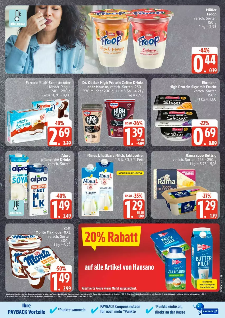 Aktueller Prospekt Edeka - Prospekte - von 13.07 bis 18.07.2026 - strona 13 - produkty: coupon, coupons, monte, payback, Ti, zott, Zott Monte
