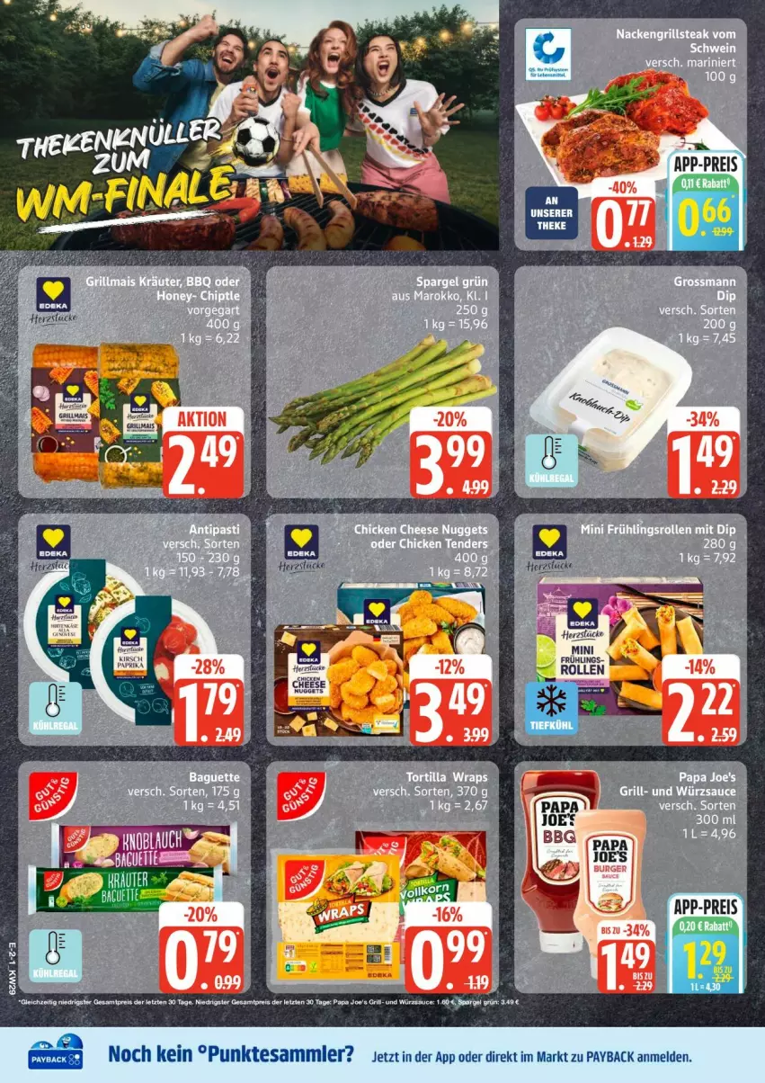 Aktueller Prospekt Edeka - Prospekte - von 13.07 bis 18.07.2026 - strona 2 - produkty: eis, grill, Papa Joe's, payback, reis, spargel, spargel grün, tesa, Ti, ZTE