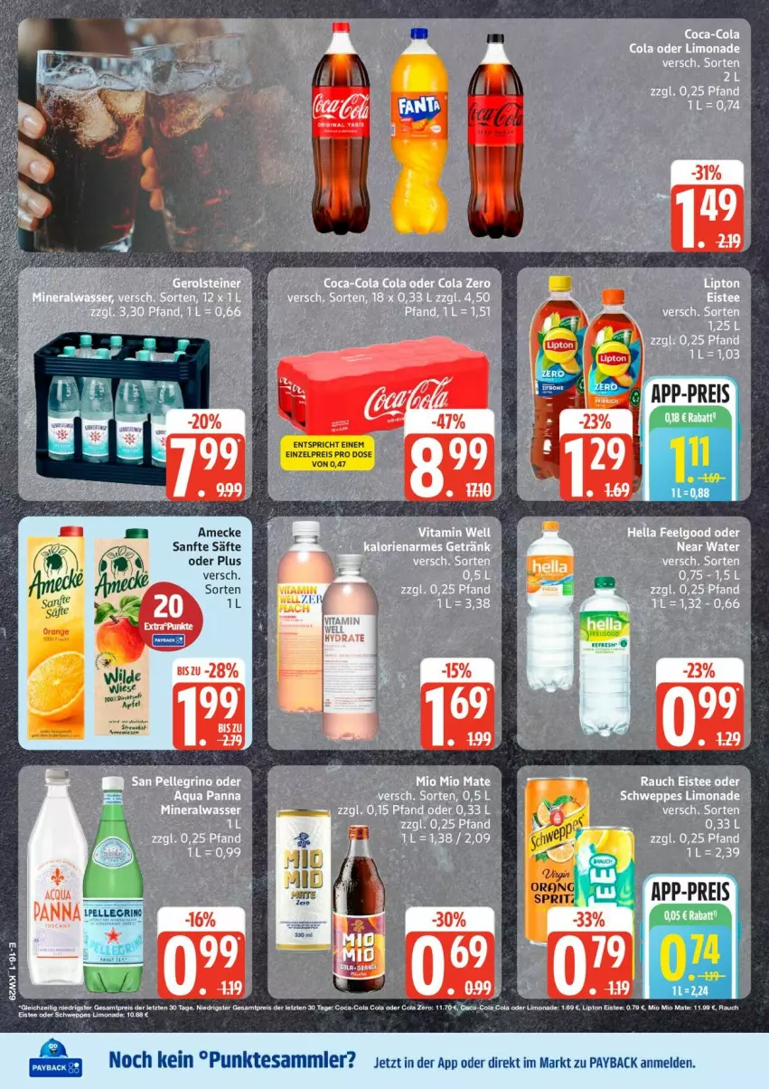 Aktueller Prospekt Edeka - Prospekte - von 13.07 bis 18.07.2026 - strona 20 - produkty: acer, amecke, coca-cola, cola, eis, eistee, limo, limonade, lipton, orange, payback, Rauch, reis, säfte, tee, tesa, Ti, ZTE