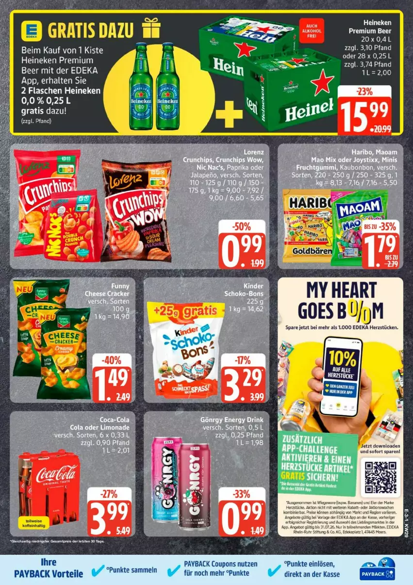Aktueller Prospekt Edeka - Prospekte - von 13.07 bis 18.07.2026 - strona 3 - produkty: coupon, coupons, deka, flasche, heineken, payback, Ti
