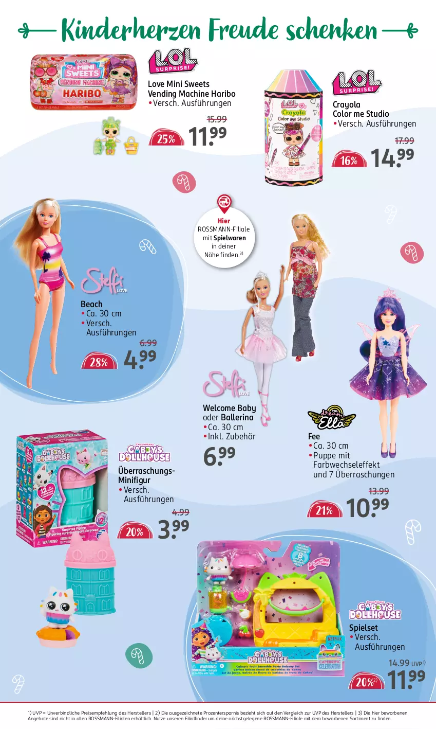 Aktueller Prospekt Rossmann - Prospekte - von 25.11 bis 06.12.2024 - strona 13 - produkty: angebot, angebote, ball, eis, elle, ente, haribo, Kinder, mac, Puppe, reis, spielwaren, teller, Ti, Yo