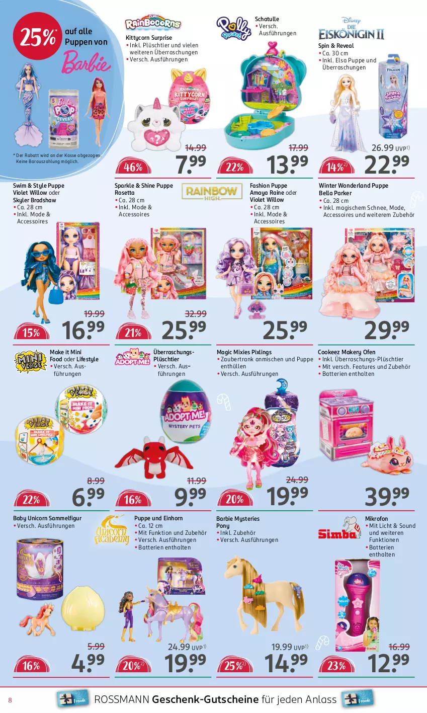 Aktueller Prospekt Rossmann - Prospekte - von 25.11 bis 06.12.2024 - strona 8 - produkty: ACC, accessoires, Barbie, batterie, batterien, gutschein, gutscheine, Mode, Ofen, Plüsch, Puppe, Ti