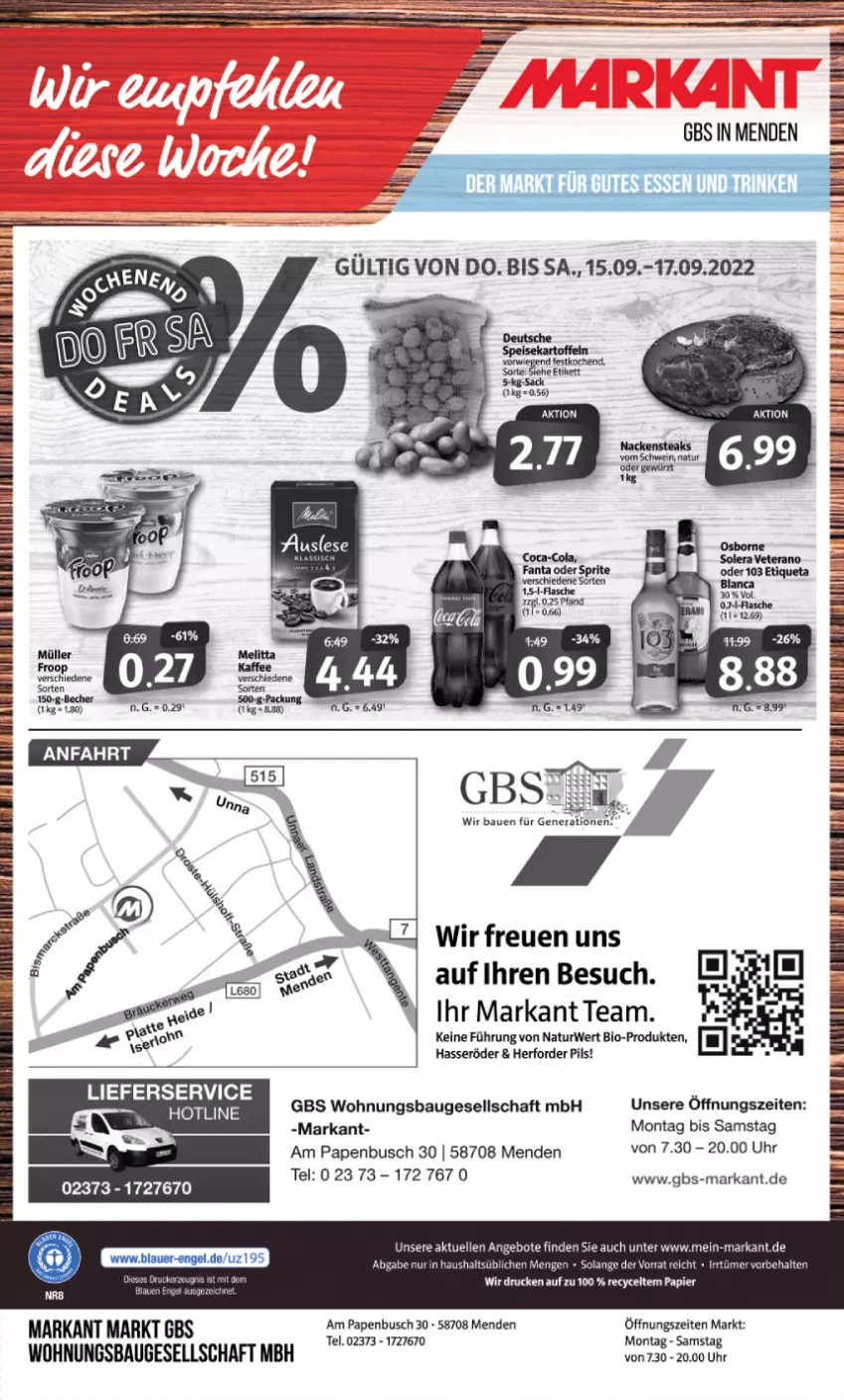 Aktueller Prospekt Markant - Prospekte - von 12.09 bis 17.09.2022 - strona 16 - produkty: angebot, angebote, Bau, Bebe, bio, brot, elle, hasseröder, lieferservice, natur, papier, pils, rwe, Ti, uhr